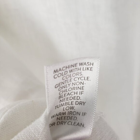 J Jill Love Linen Tunic Top Blue White Embroidered Beach Coastal Size Small - Picture 8 of 9